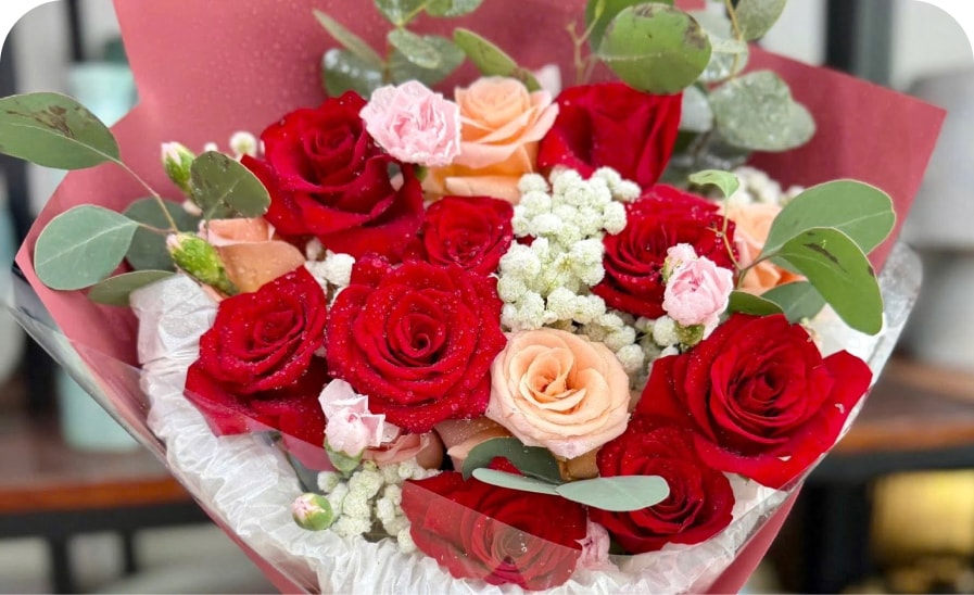 Bó hoa hồng đỏ tươi